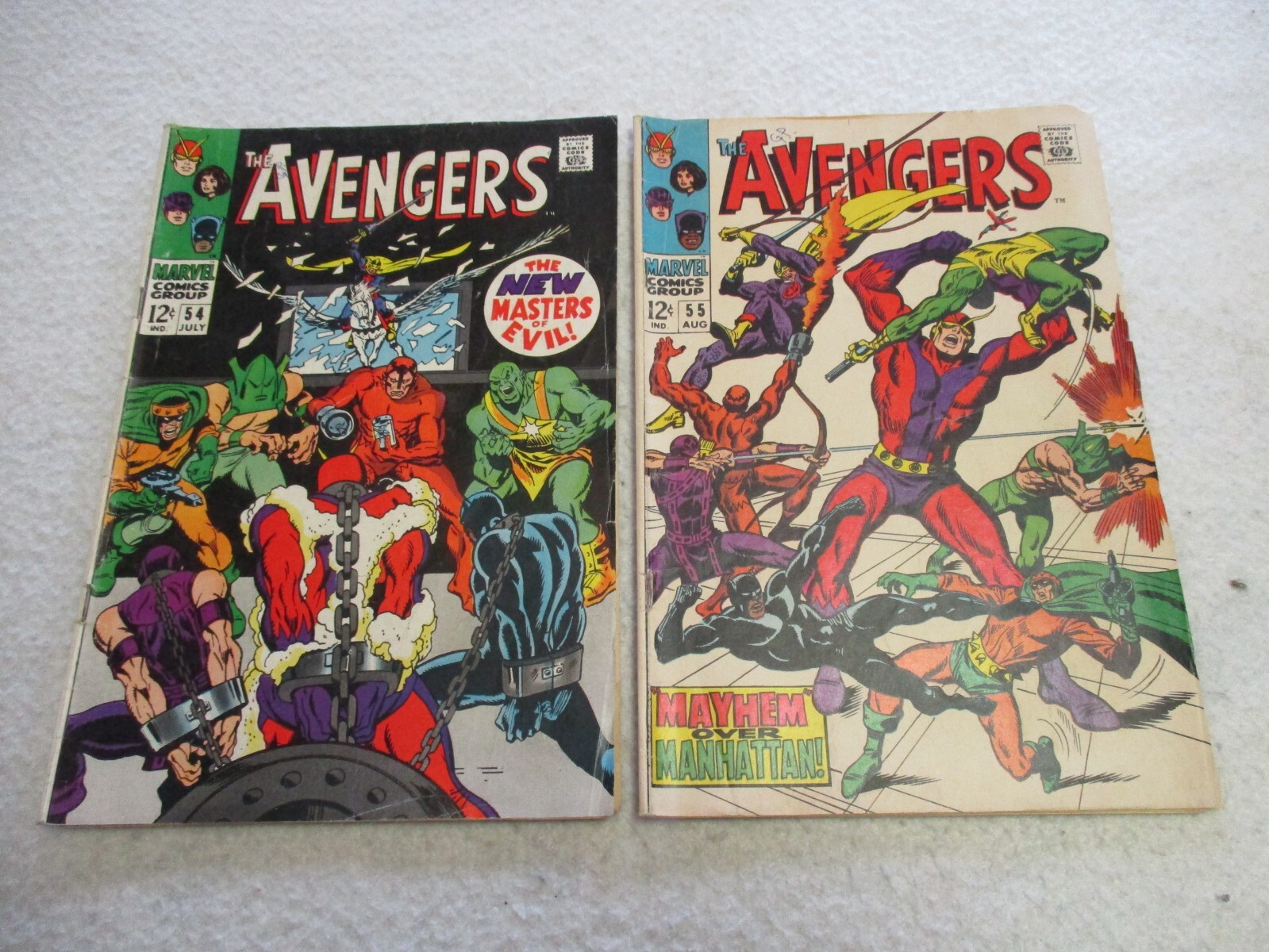 AVENGERS 54 & 55 1968 1ST APPEARANCE ULTRON & NEW MASTERS OF
