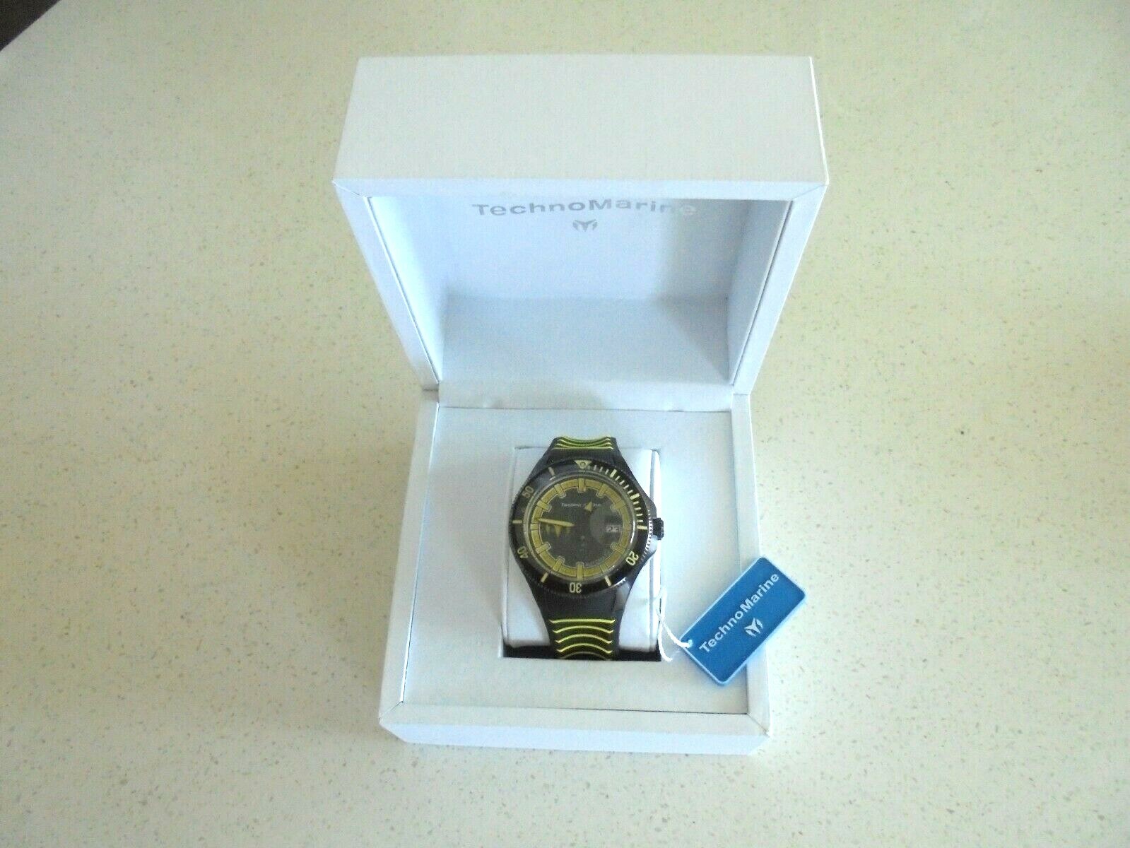 Pre-owned Technomarine Cruise Black/yellow Automatic Watch -