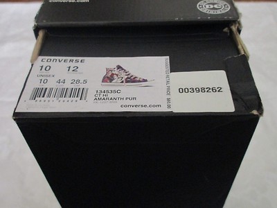 Pre-owned Converse Chuck Taylor High Top Purple Harley Quinn Size 10m 12w Sneakers Joker
