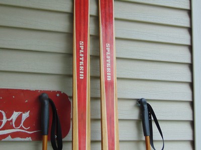 vintage   wooden skis  75 