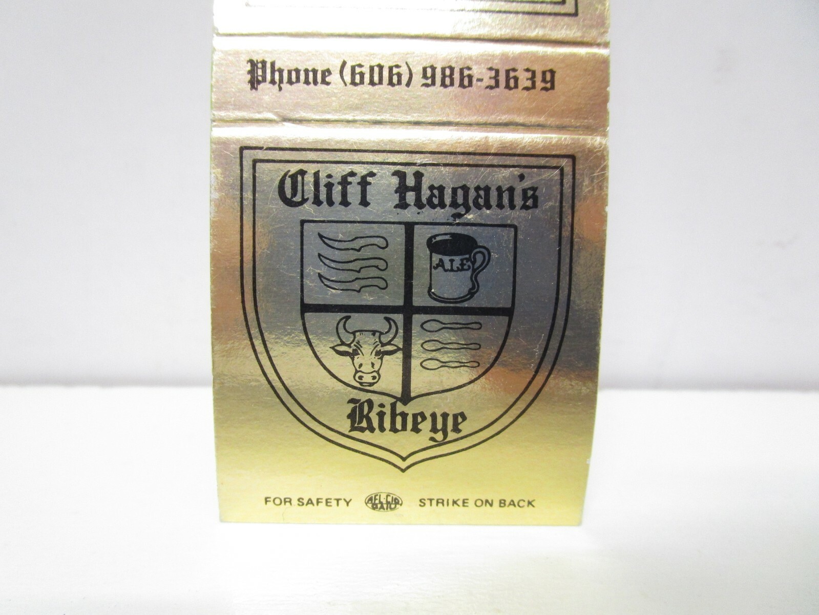 Cliff Hagan's Ribeye Restaurant, Berea, Kentucky Basketball Matchbook Cover