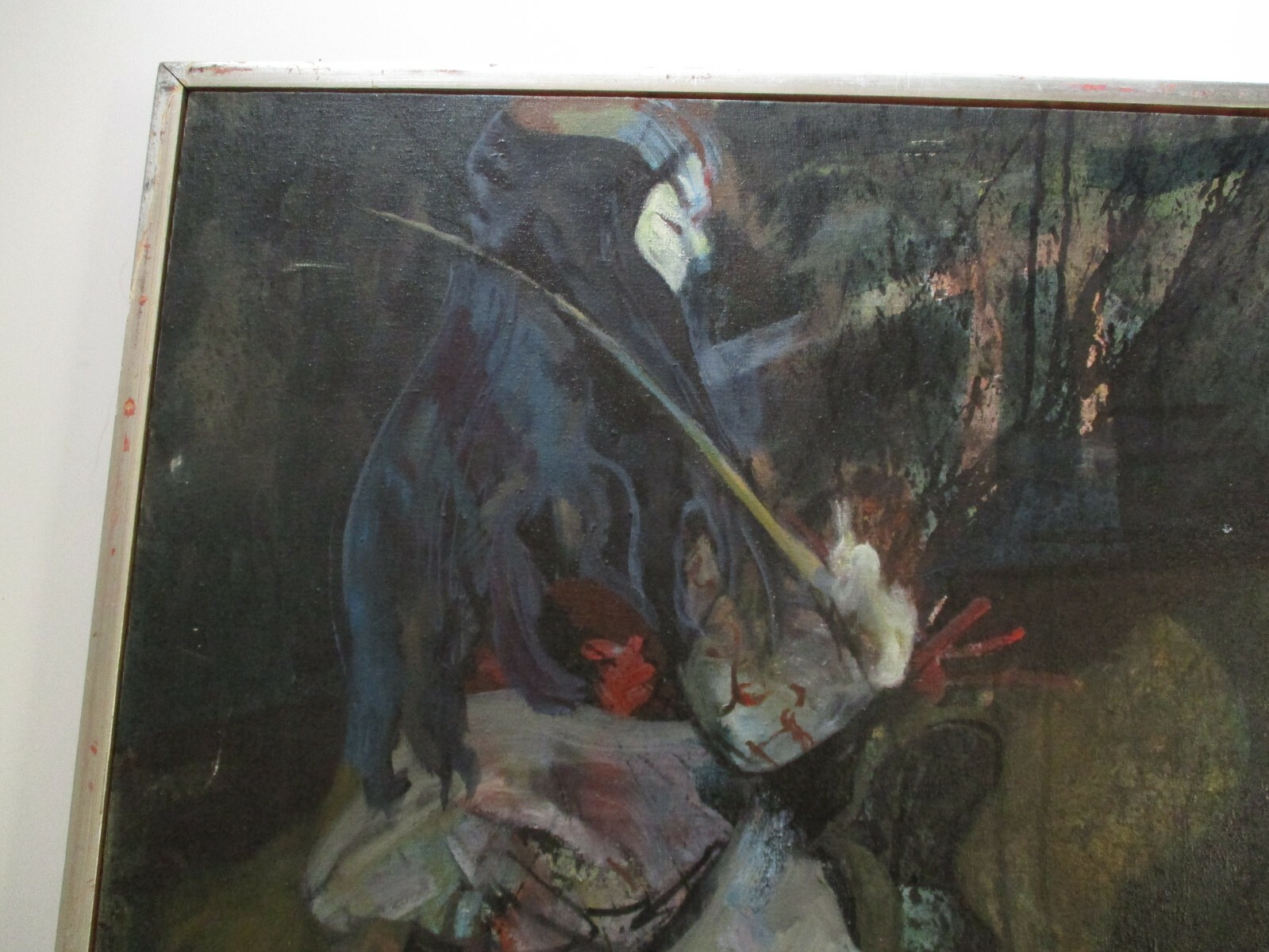 MYSTERY PAINTING ABSTRACT MODERNIST SIGNED  SAMURAI  EXPRESSIONISM EXPRESSIONIST