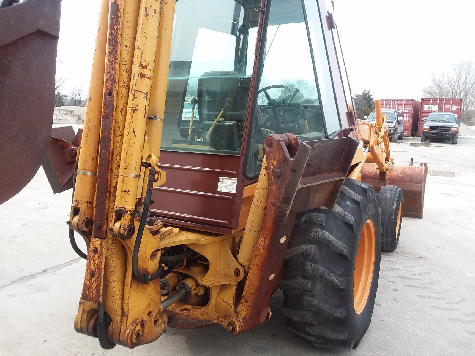 Case 580E Super E Tractor Backhoe Loader Enclosed Cab 2wd 1987 extendahoe