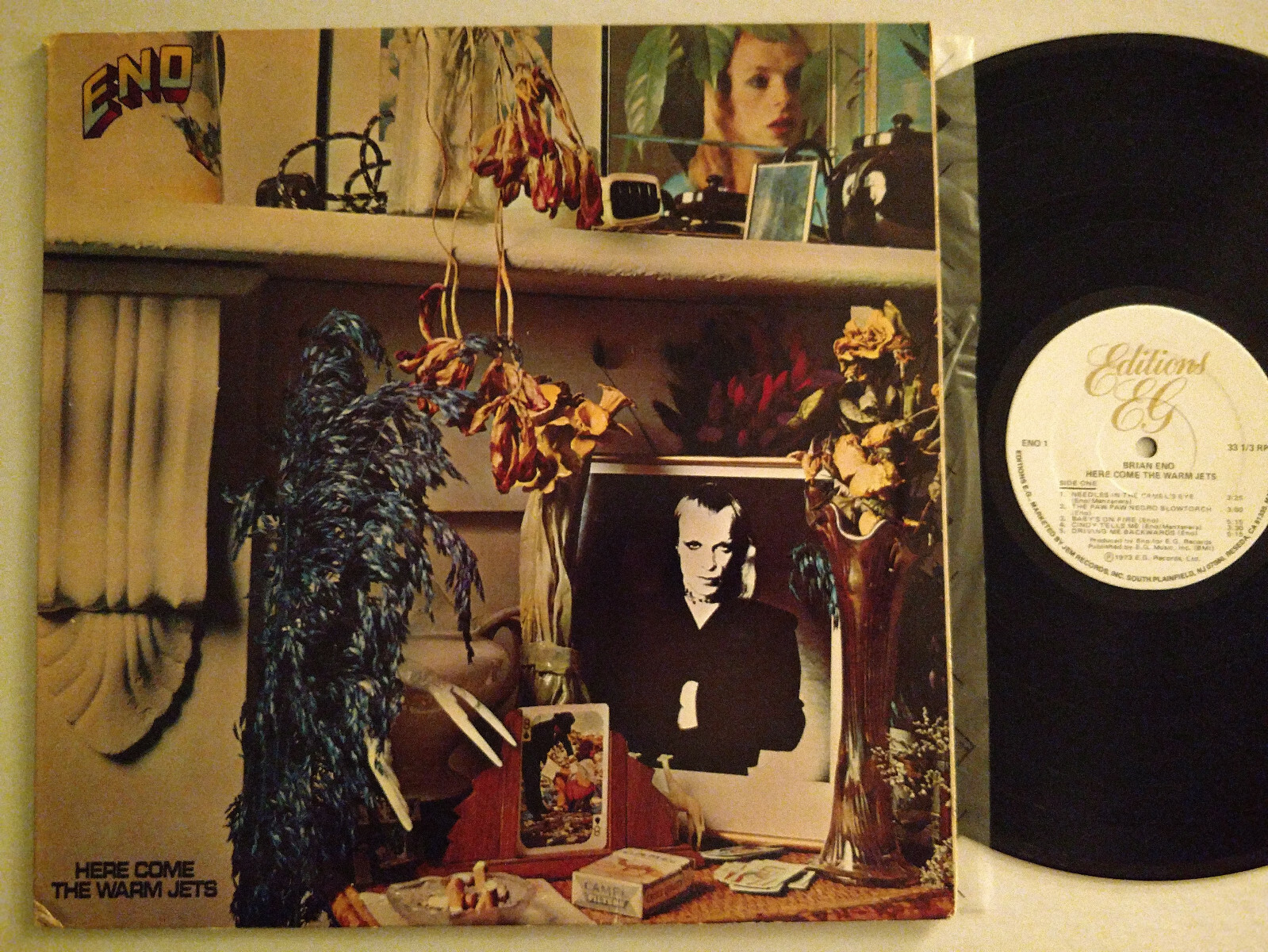 BRIAN ENO LP HERE COME THE WARM JETS 1982 EDITIONS EG ENO 1