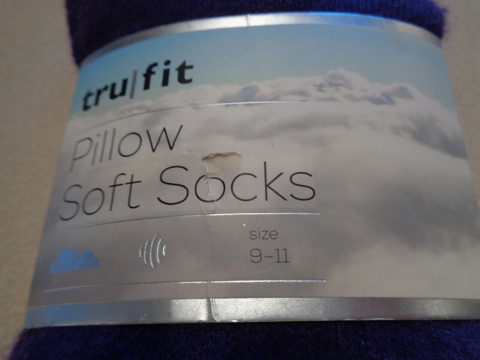 Tru/Fit Pillow Soft Socks Purple Women's Size 9-11 Crew Soft Cushion Comfort NWT