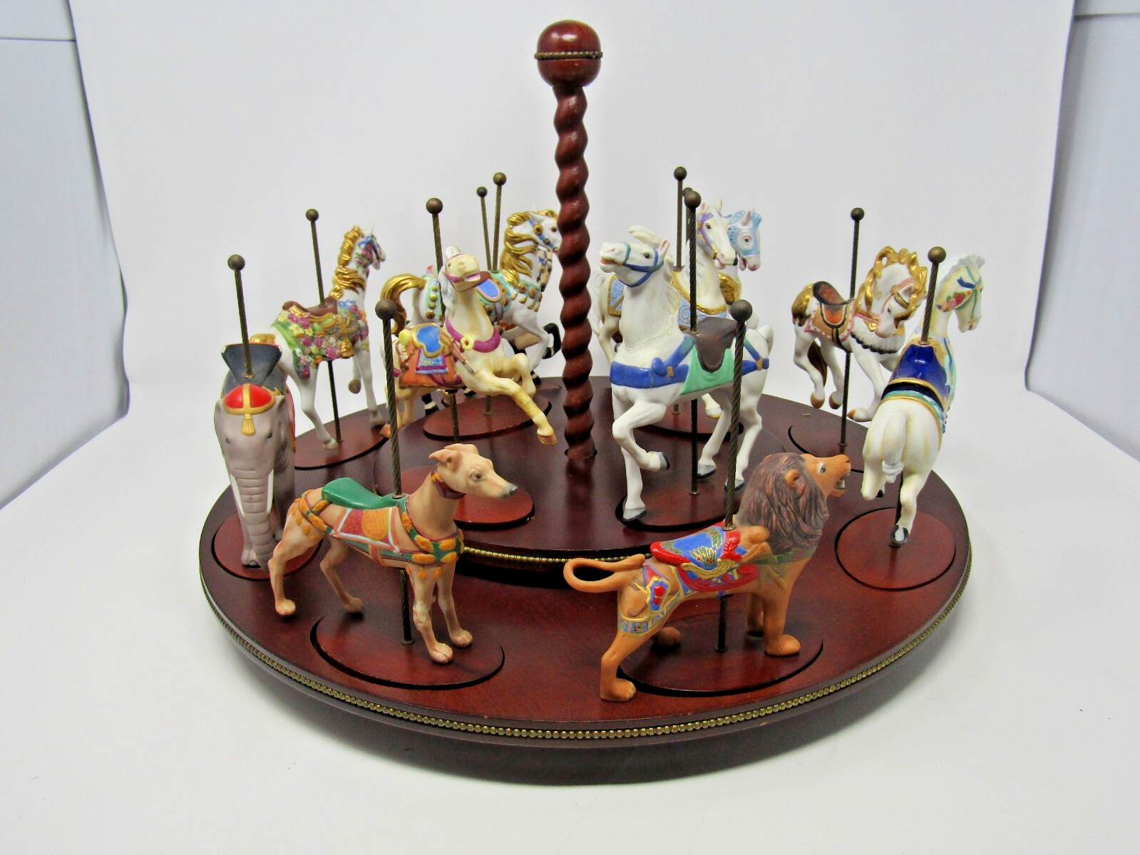 Franklin Mint Treasury of Carousel Art Horses and Display Stand