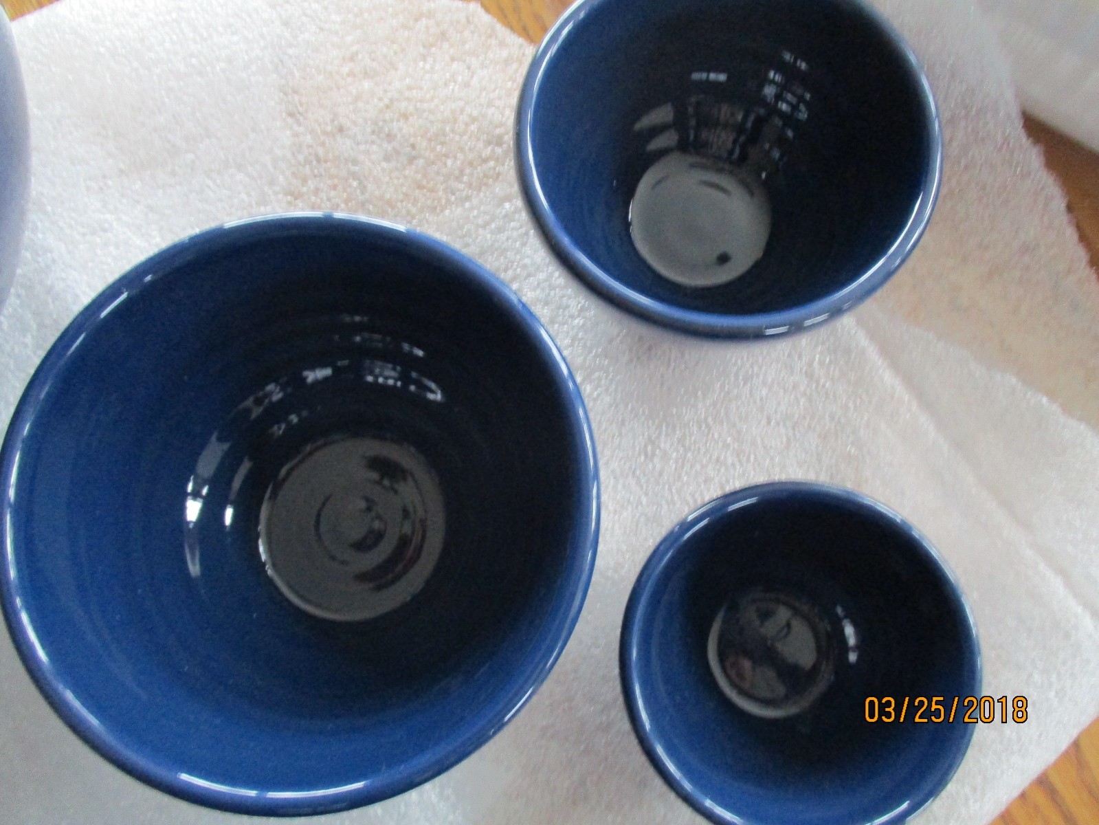 6 NEW Cobalt BLUE STONEWARE Terracotta Nesting Mixing Bowls RETIRED Portugal