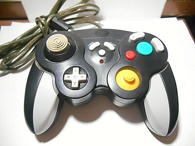 Hip Gear Black Player's Gamepad NINTENDO Gamecube Controller - Tested & Works 