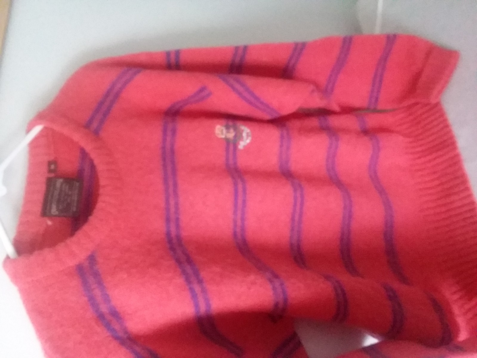 Ralph Lauren Chaps Shetland 100% Wool Size M Pink Purple Knit Sweater