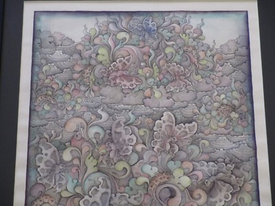 I GUSTI PUTU SANA PAINTING PENGOSEKAN BALI INDONESIAN FOLK ART ABSTRACT VINTAGE 