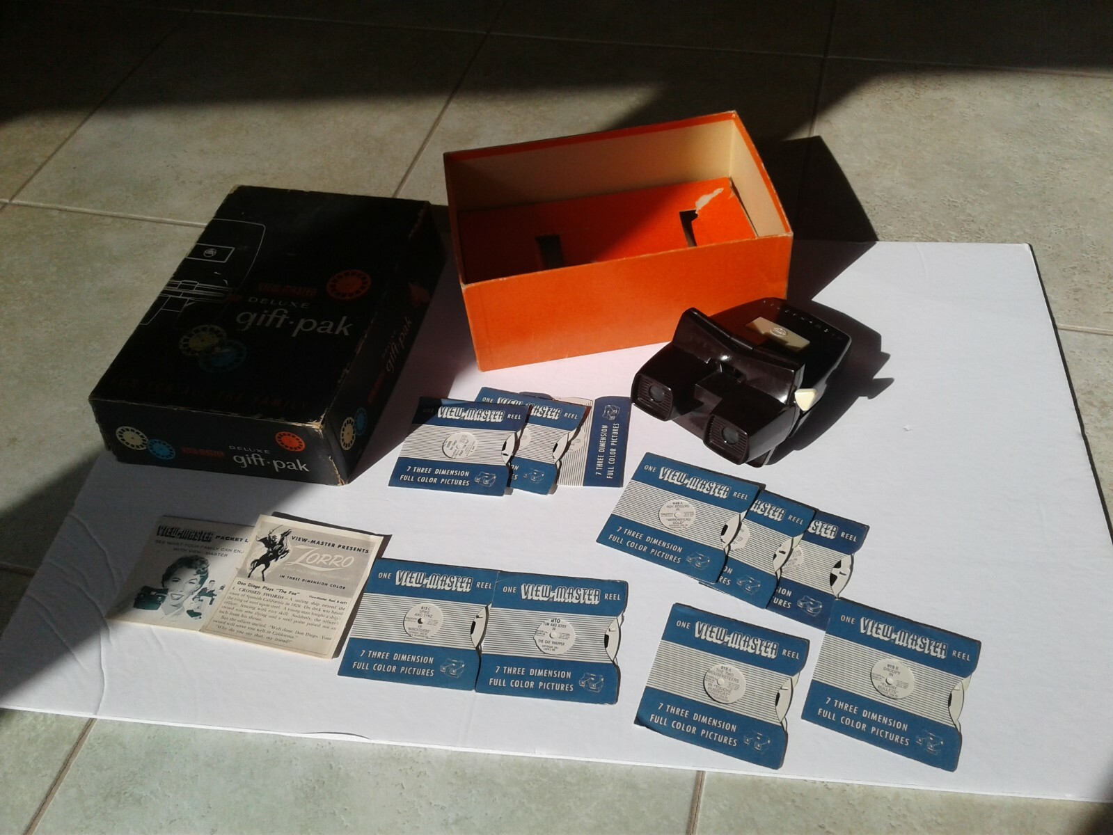 Original Vintage View-Master Gift-Pak With reels zorro roy rodger free shipping