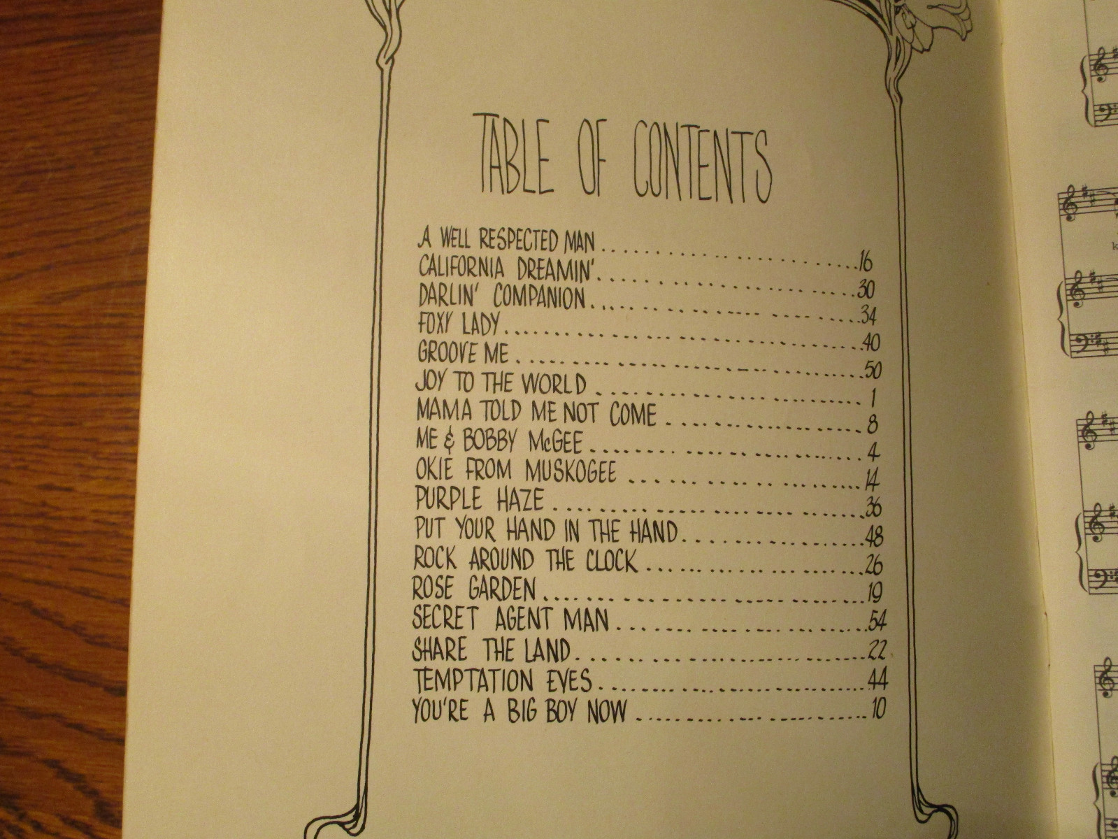 Songbook NATURAL RHYTHM -Number Two 1960's-1970's Songs Including Drawn Pictures