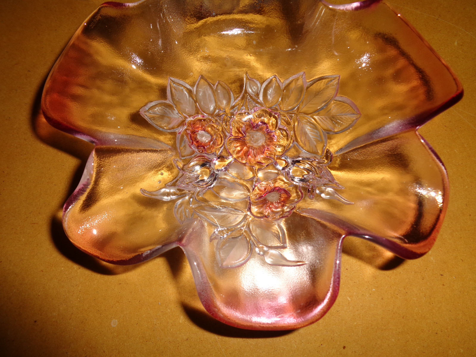 Pink Glass: Double Bowl Candy Dish: Mikasa/Vintage