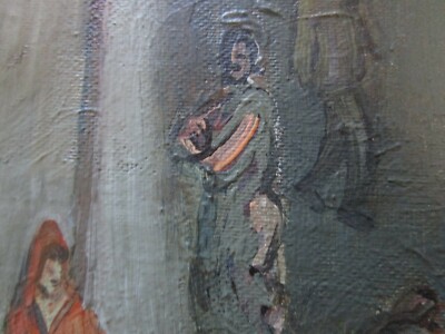  Loew PAINTING ORIGINAL WPA ARTIST URBAN MODERNIST NIGHT EXPRESSIONISM NOCTURN