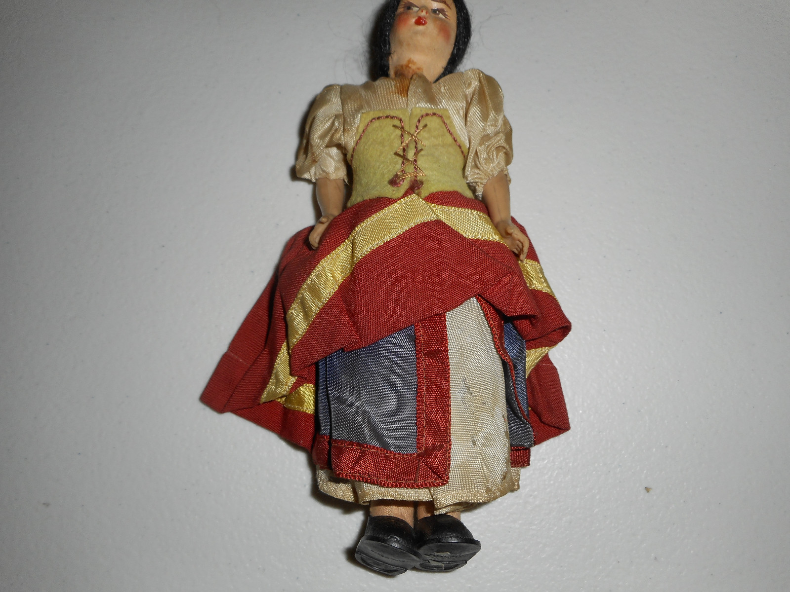 Vintage Italy Cloth Hand Painted Doll 7-1/2