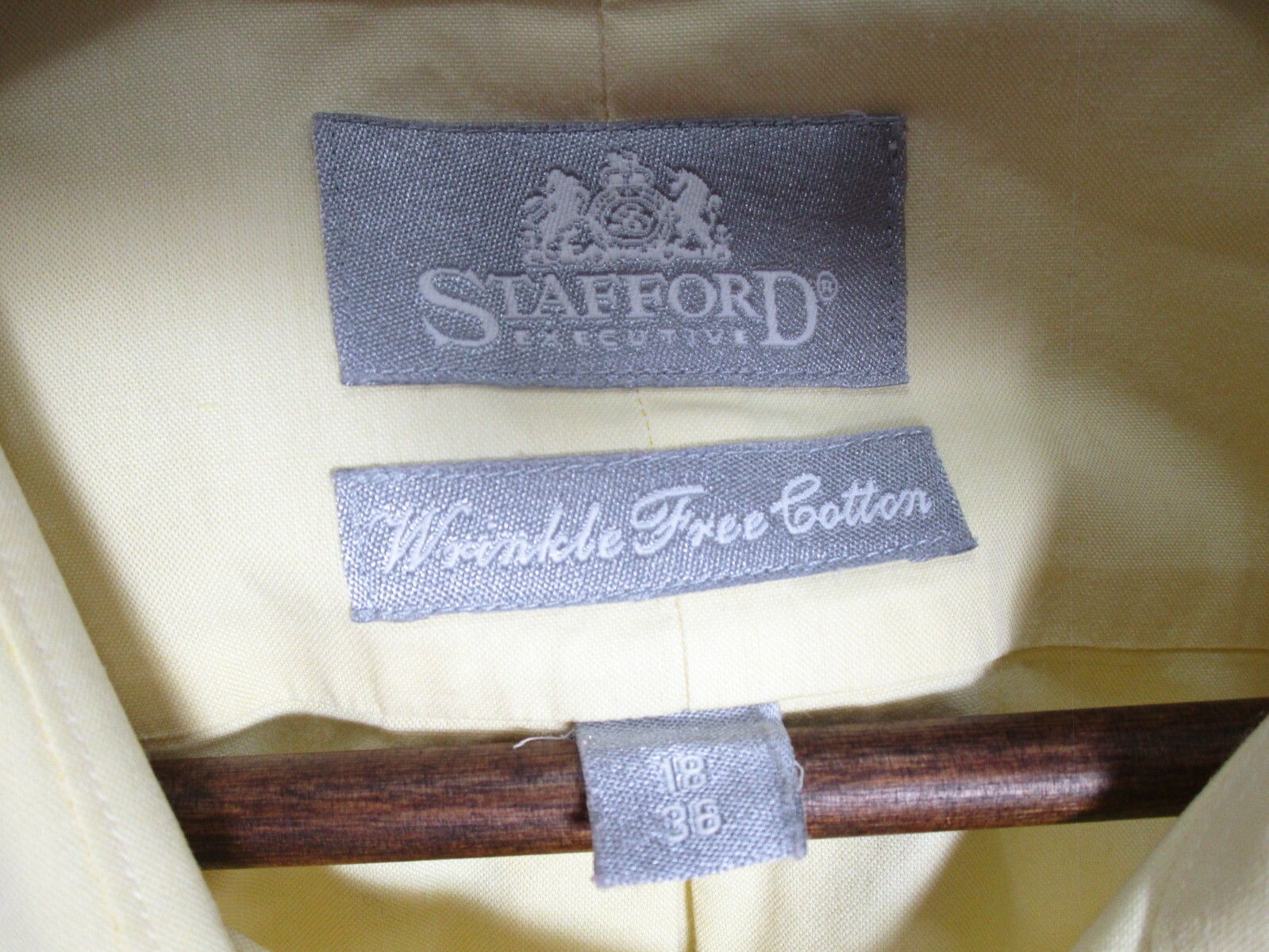 Stafford Executive Men's Wrinkle Free Cotton Button Down Dress Shirt Size 18/36