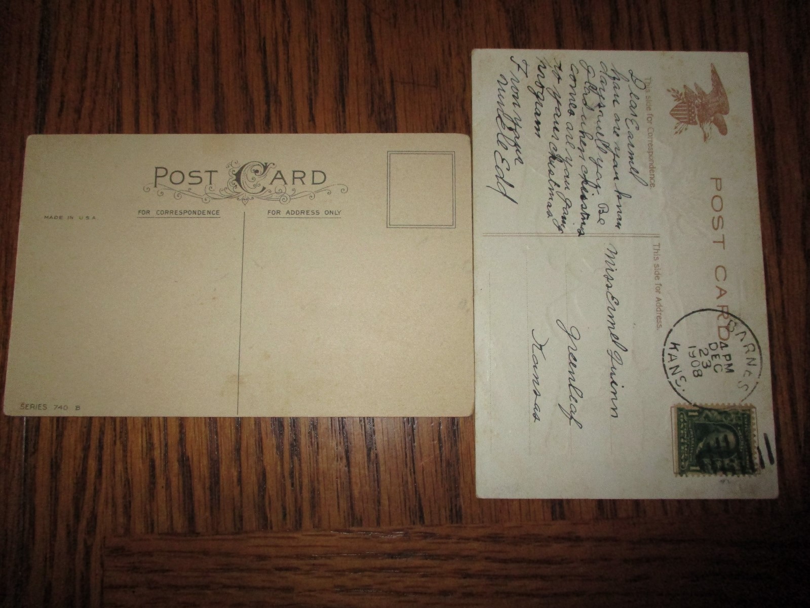 2 Early Postcards Merry Christmas