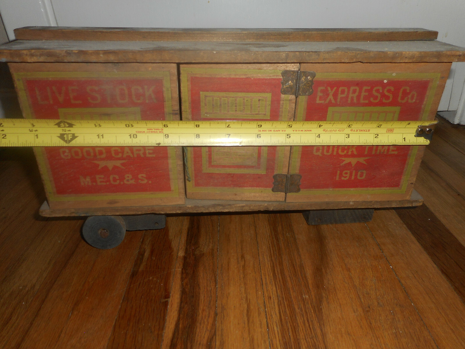 Antique 1910 Wood Converse Livestock Express Train Pull Toy