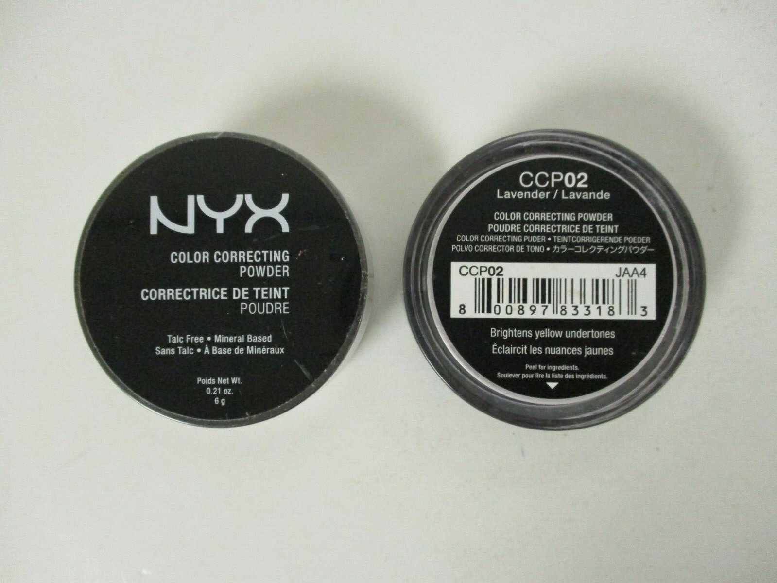 6 NYX COLOR CORRECTING POWDER (2) BANANA & (4) LAVENDER SEALED - MP 1438