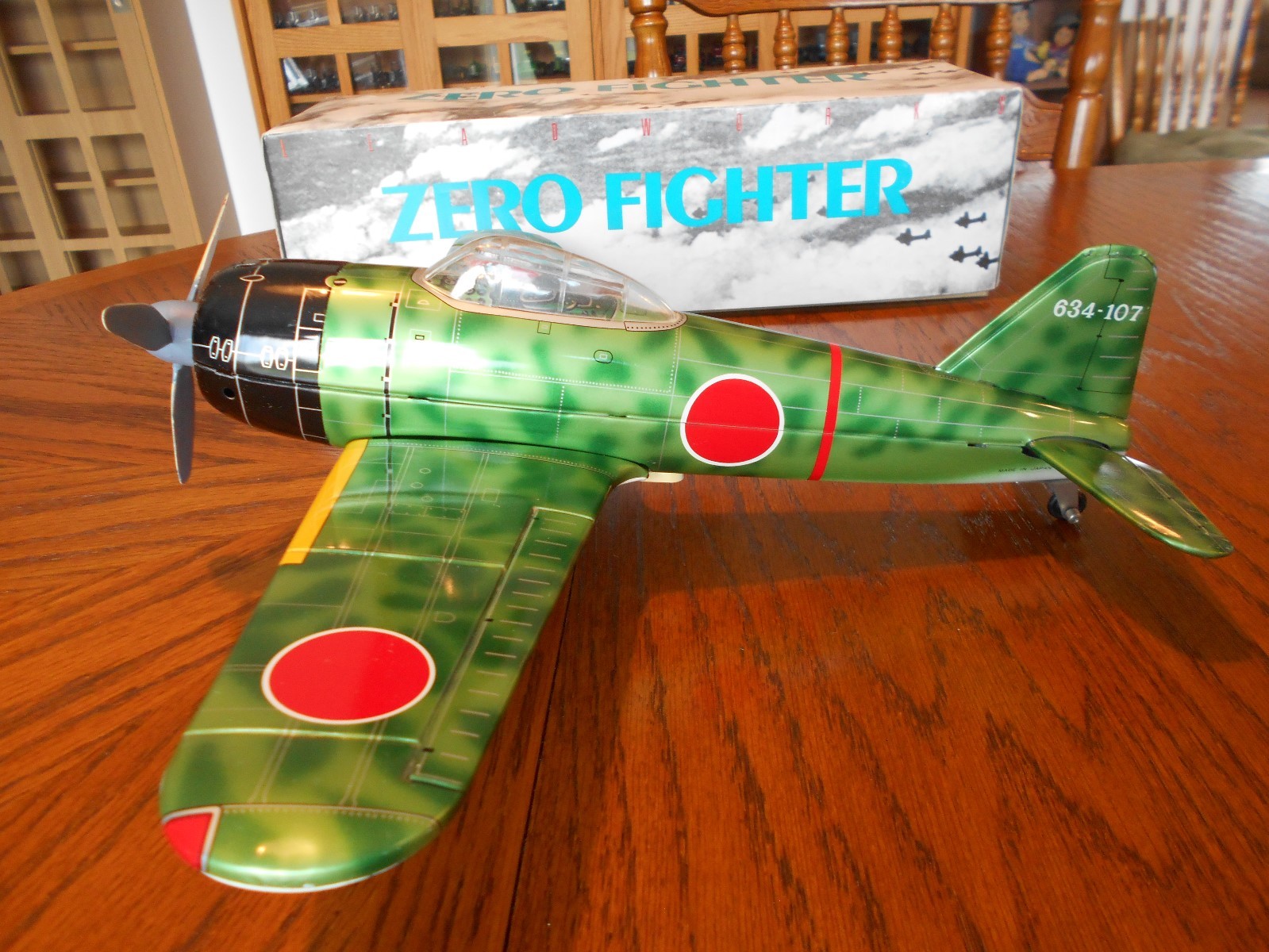 Leadworks WWII Tin Litho Japanese ZERO Fighter Plane, Made in Japan, NM In Box
