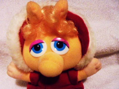 PLUSH BABY MISS PIGGY AS LITTLE RED RIDING HOOD....1997...APPROX 11