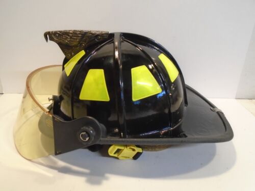 Cairns 1010 Fire Helmet w/Full Face Shield & Carved Brass Eagle