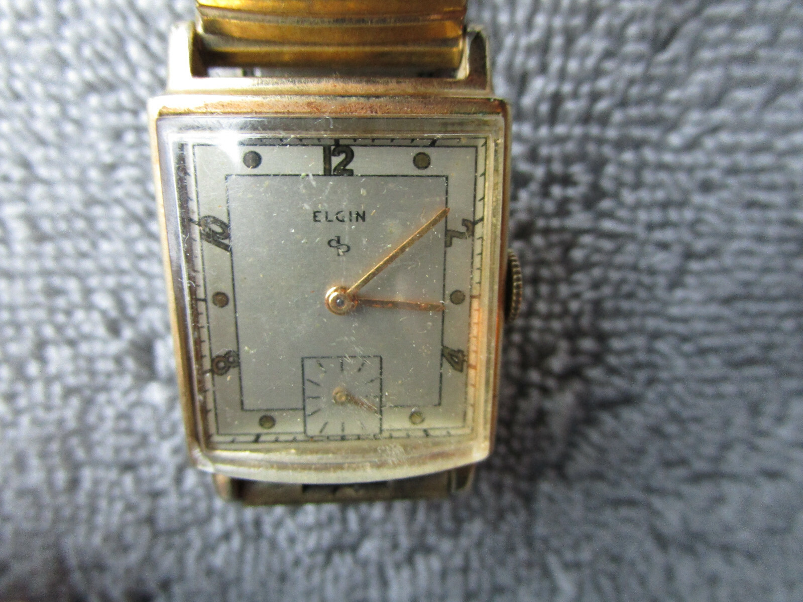 Elgin 10K Gold Filled Mens Windup Watch Runs Speidel Band