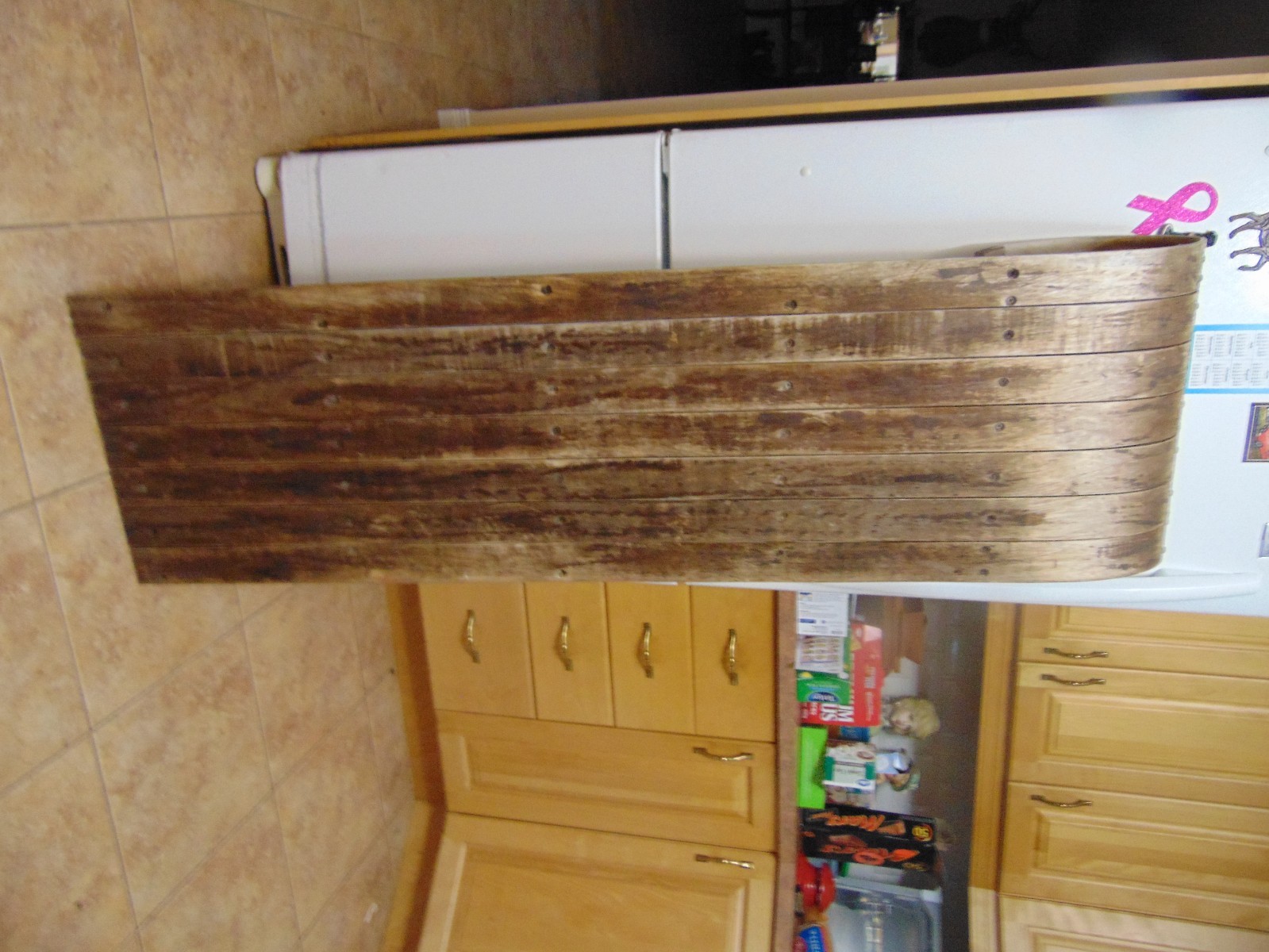 vintage wooden snow toboggan slep  58