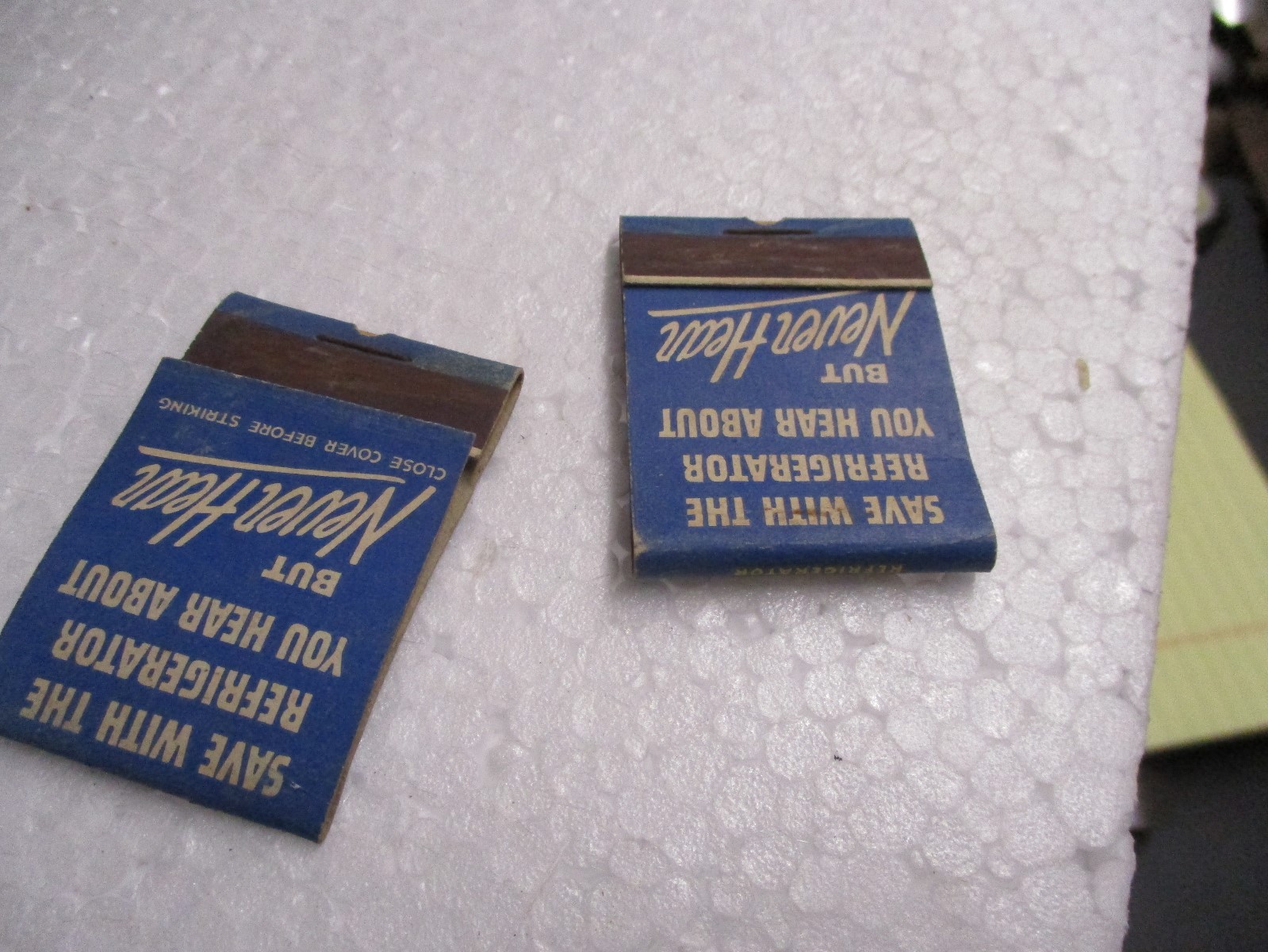 2 Old Servel Electrolux Matchbook Covers Dan Brumbaugh Portis Kansas