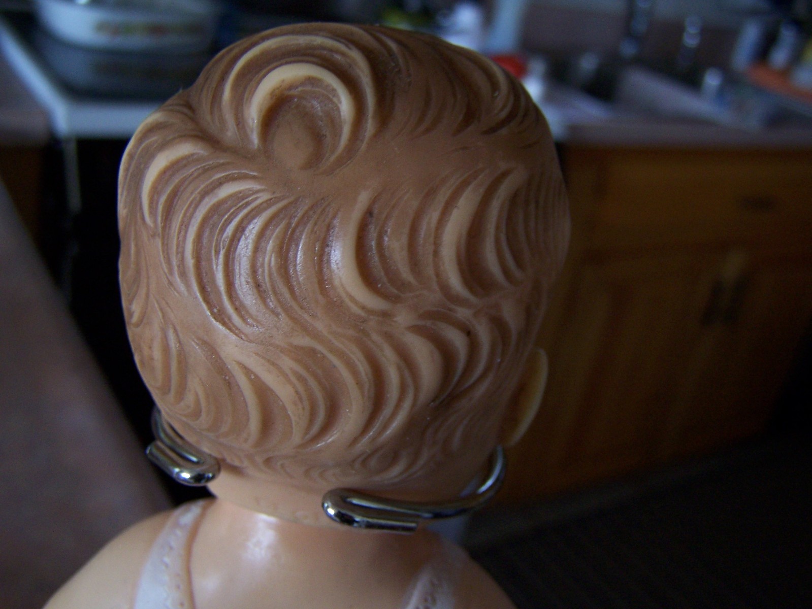 1950's VINTAGE RUBBER Eegee doll molded hair & MOLDED Clothes and shoes