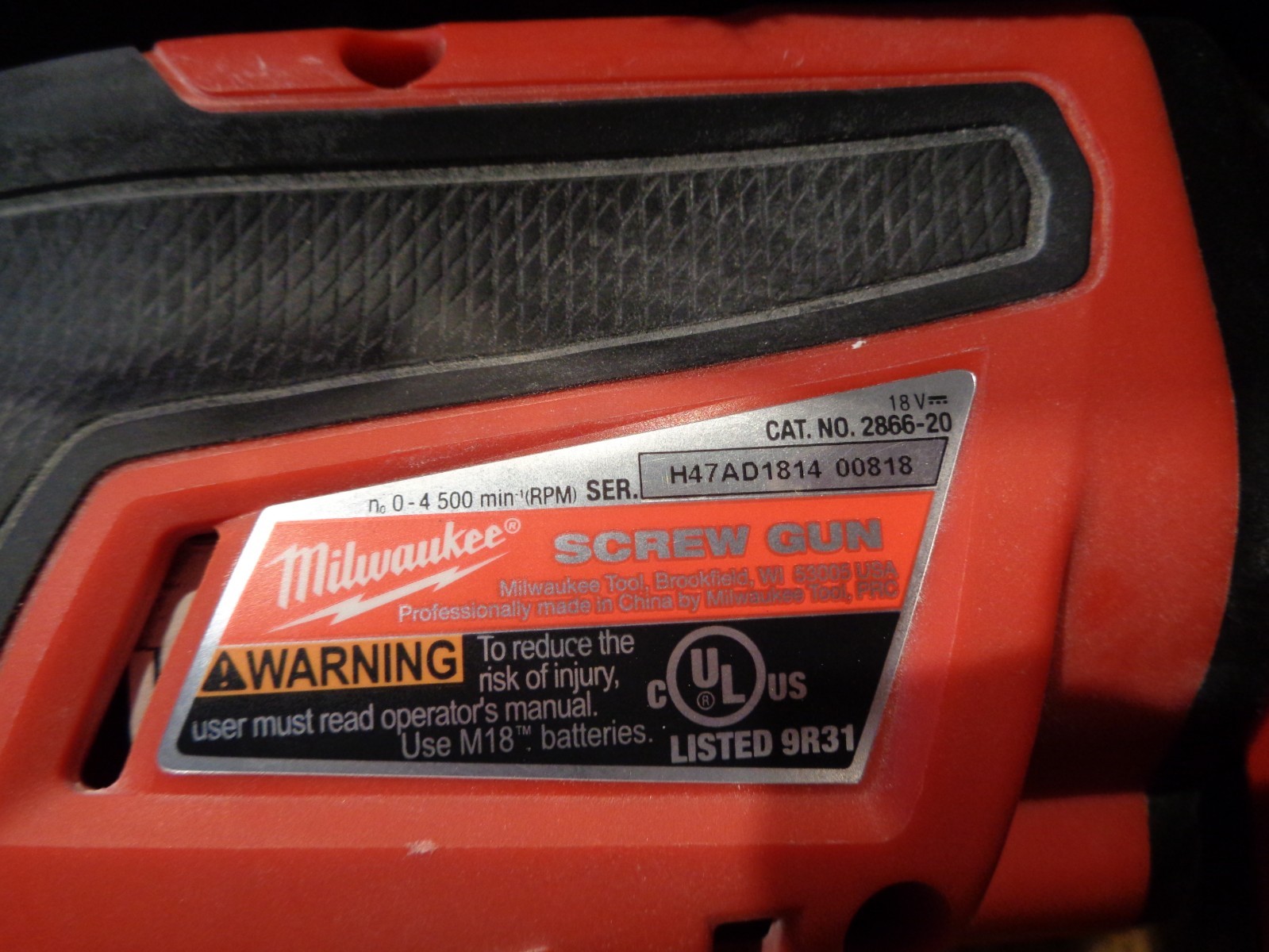 Milwaukee Fuel 2866-20 18v Screwgun With 2 Batteries and Charger