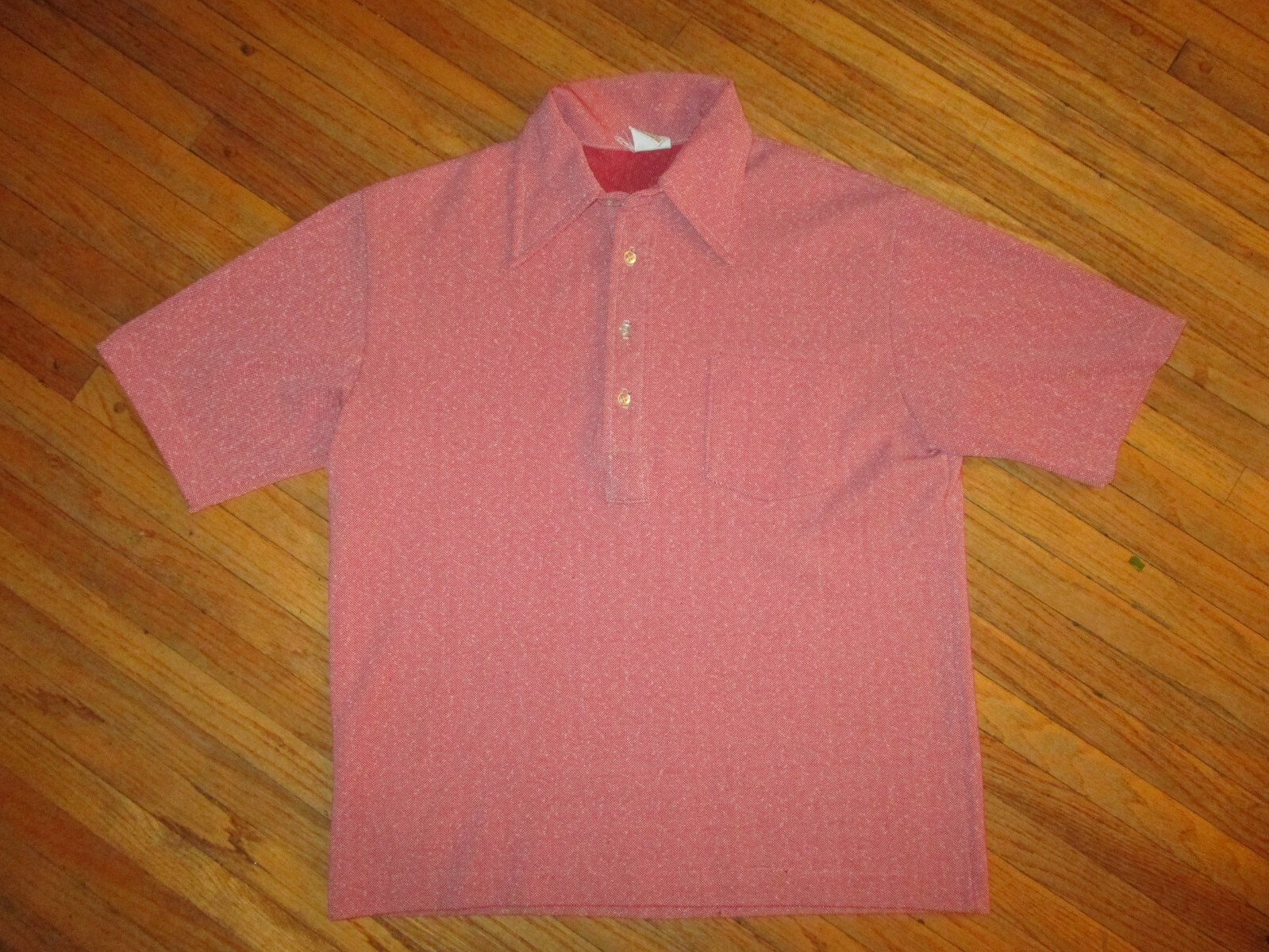 vtg 1970s TOWNCRAFT JC PENNEY SHIRT Red Slubbed Fabric vtg 1970s TOWNCRAFT JC PENNEY SHIRT Red Slubbed Fabric