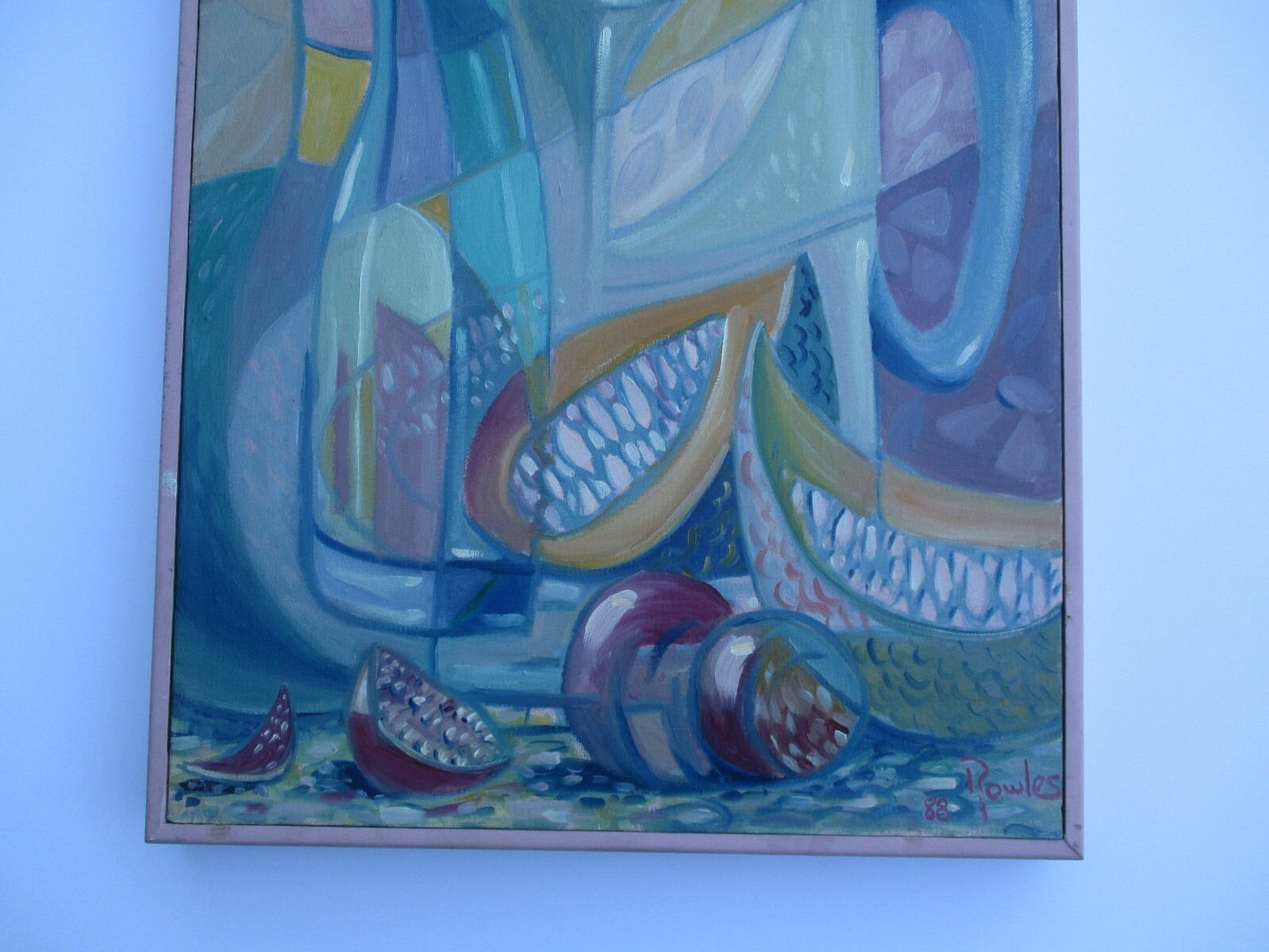 GERALD PAYNE ROWLES PAINTING VINTAGE ABSTRACT CUBIST CUBISM MODERNISM URBAN RARE