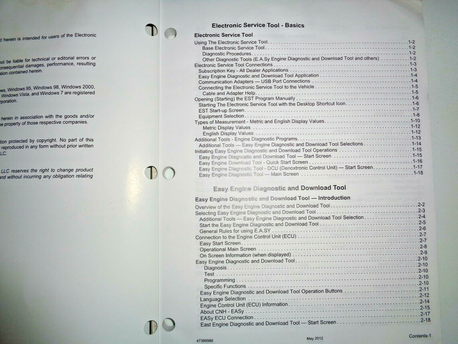 New Holland CNH Elec. Service Tool E.A.Sy Engine Diagnostic Download Tool Manual