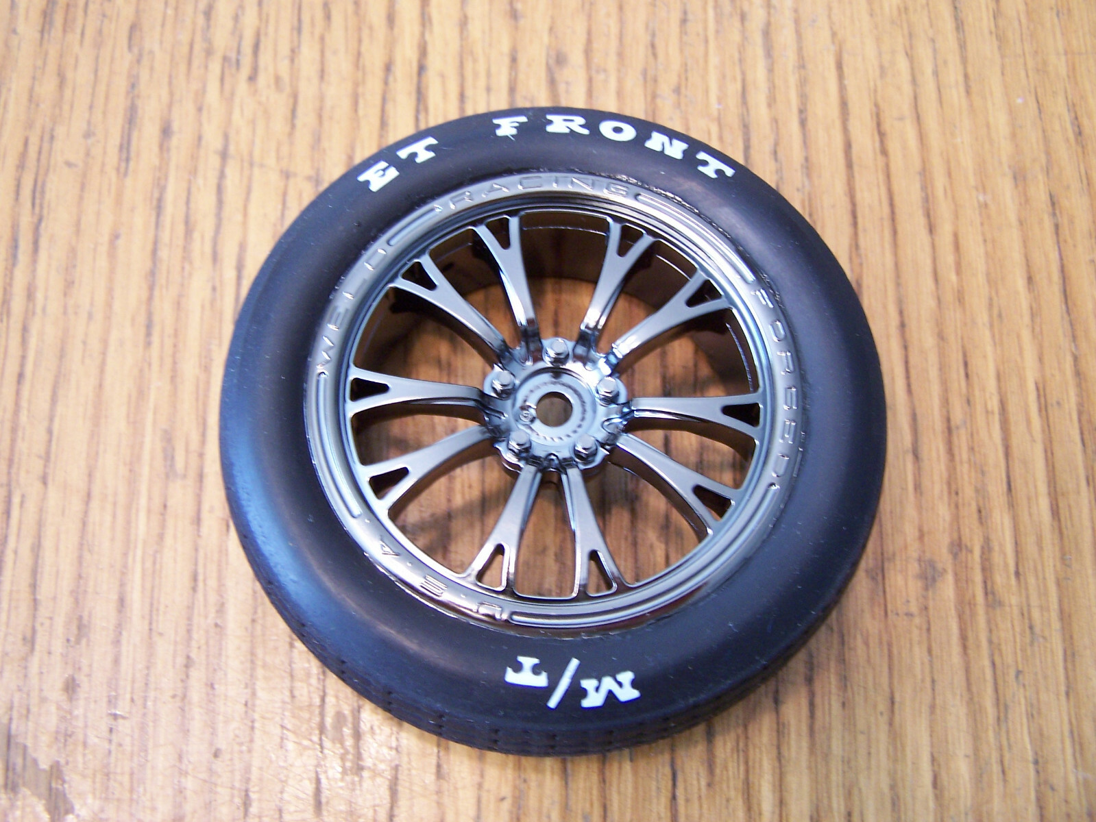 Fits Traxxas 1/10 2wd Drag Slash Mickey Thompson Tires 12mm Black Chrome Wheels