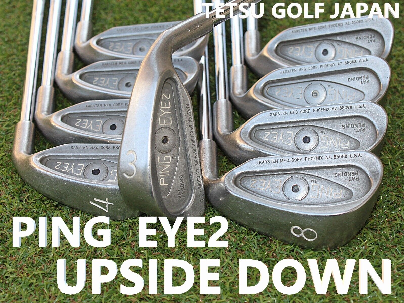 EXCELLENT Ping Eye 2 Iron Set Pat Pend Upside Down 1-PW