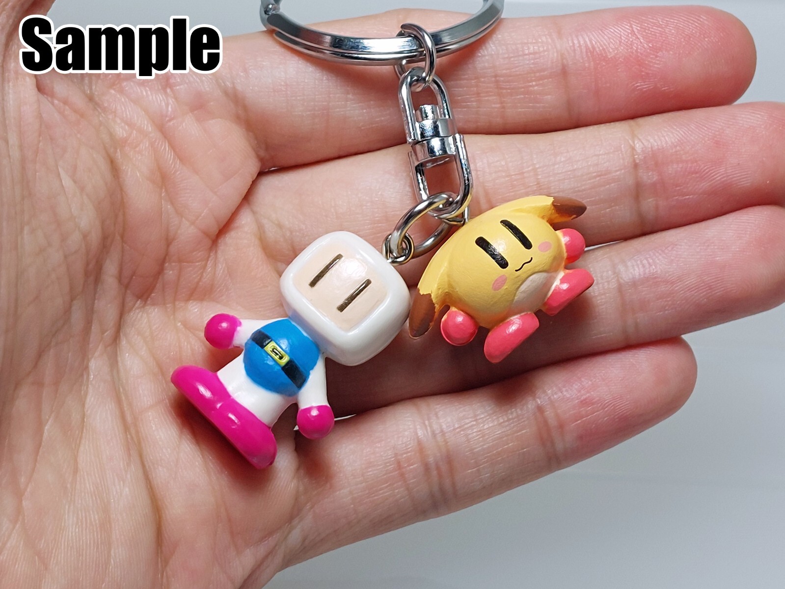 Bomberman White Bomber & Pommy Keychain Figure Hudson Soft
