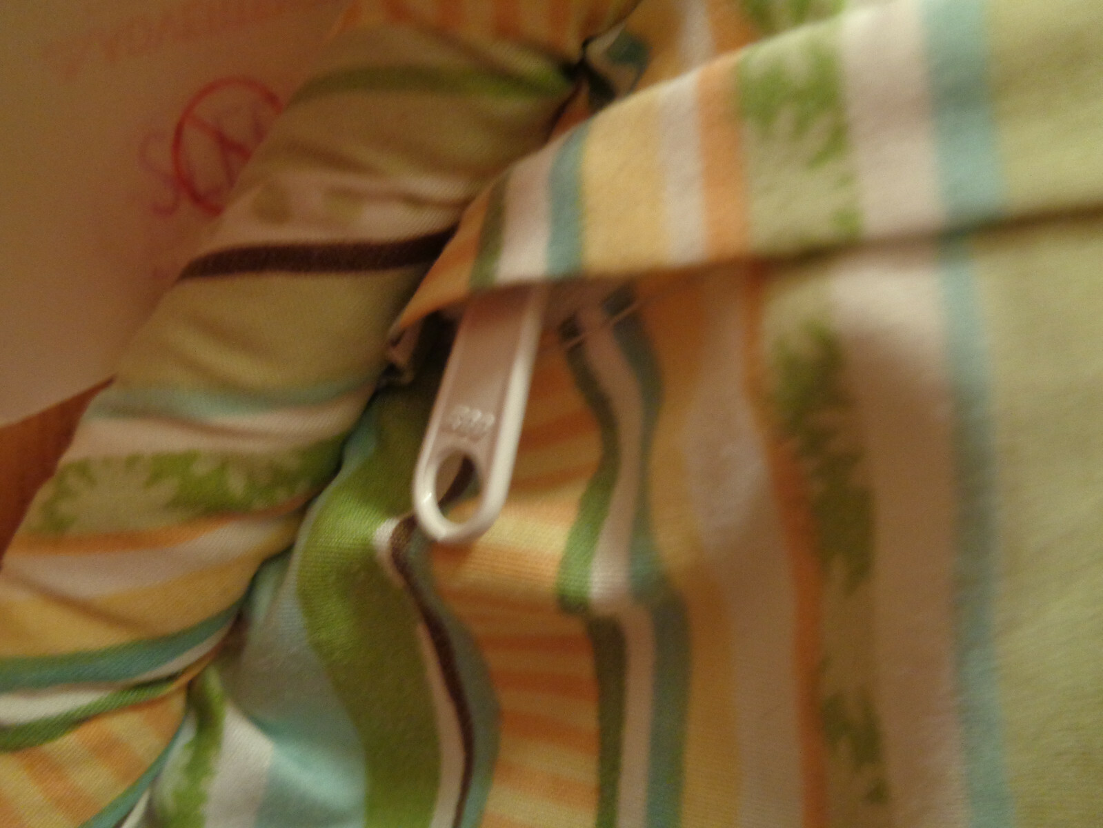 Boppy Pillow Cover Plush Green Fabric with 3D Lion And Stripped Back Zipper