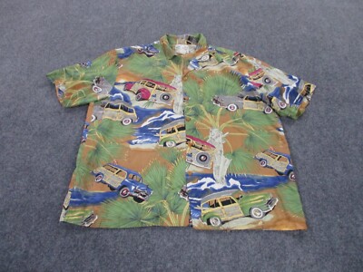 Vintage Diamond Head Shirt Adult L Car Graphic All Over Print Loose Hawaiian Men
