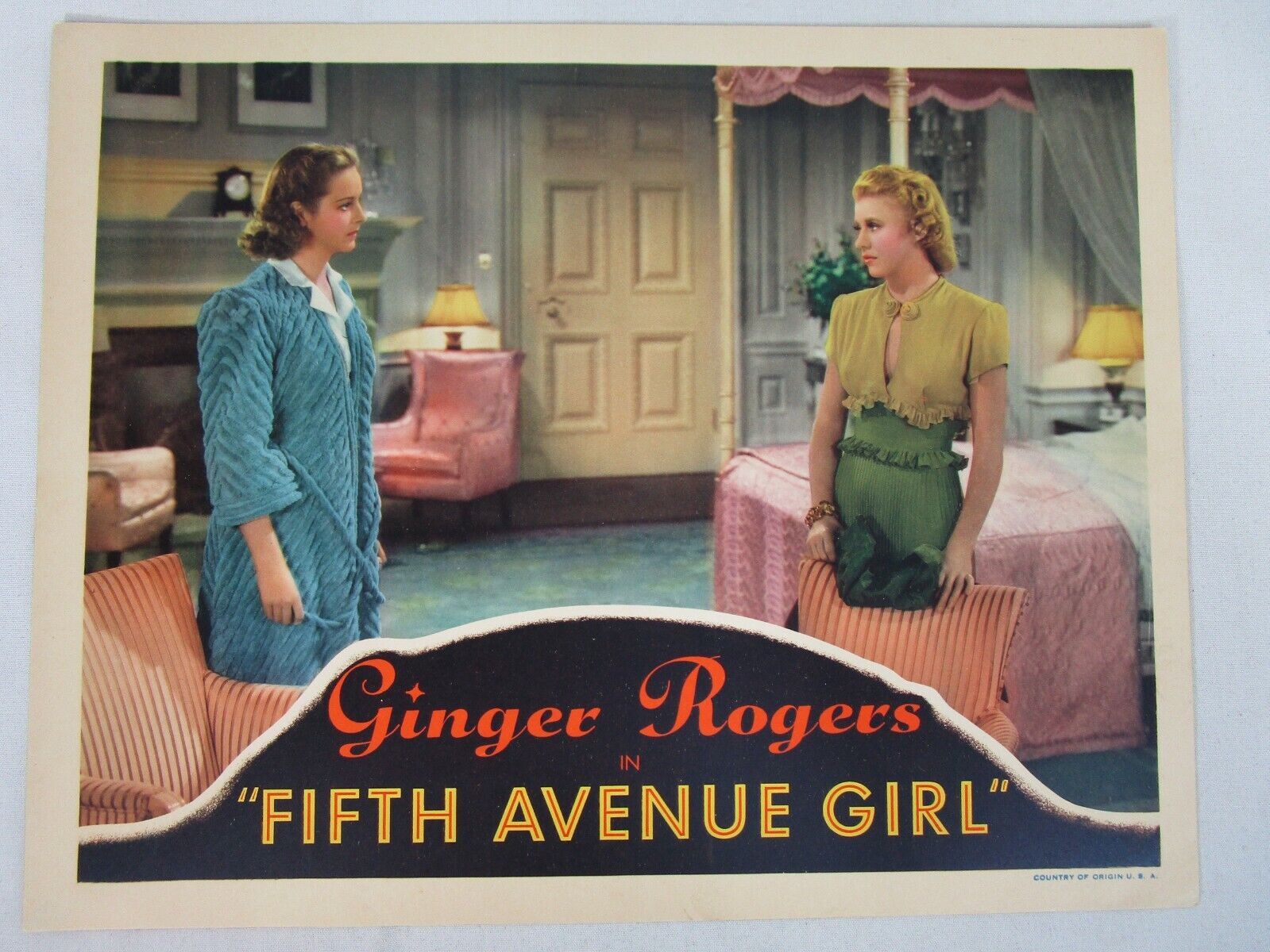 Fifth Avenue Girl 1939 Lobby Card 11x14 Ginger Rogers 
