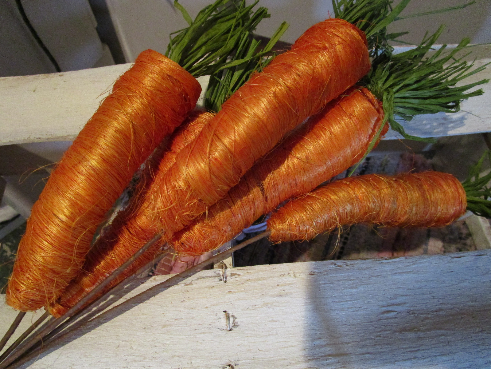 Set of 5 EASTER SPRING RAFFIA CARROT Bunch 8