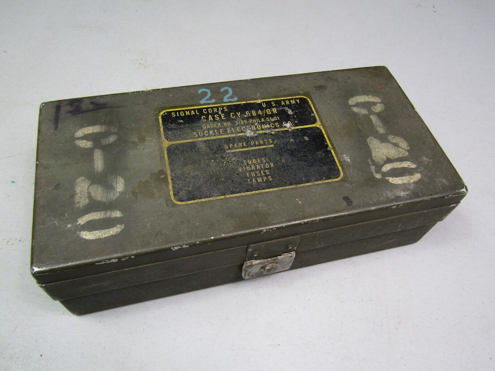 Orig Post WWII US ARMY SIGNAL CORPS Case CY-684 Spare Parts Orig Post WWII US ARMY SIGNAL CORPS Case CY-684 Spare Parts