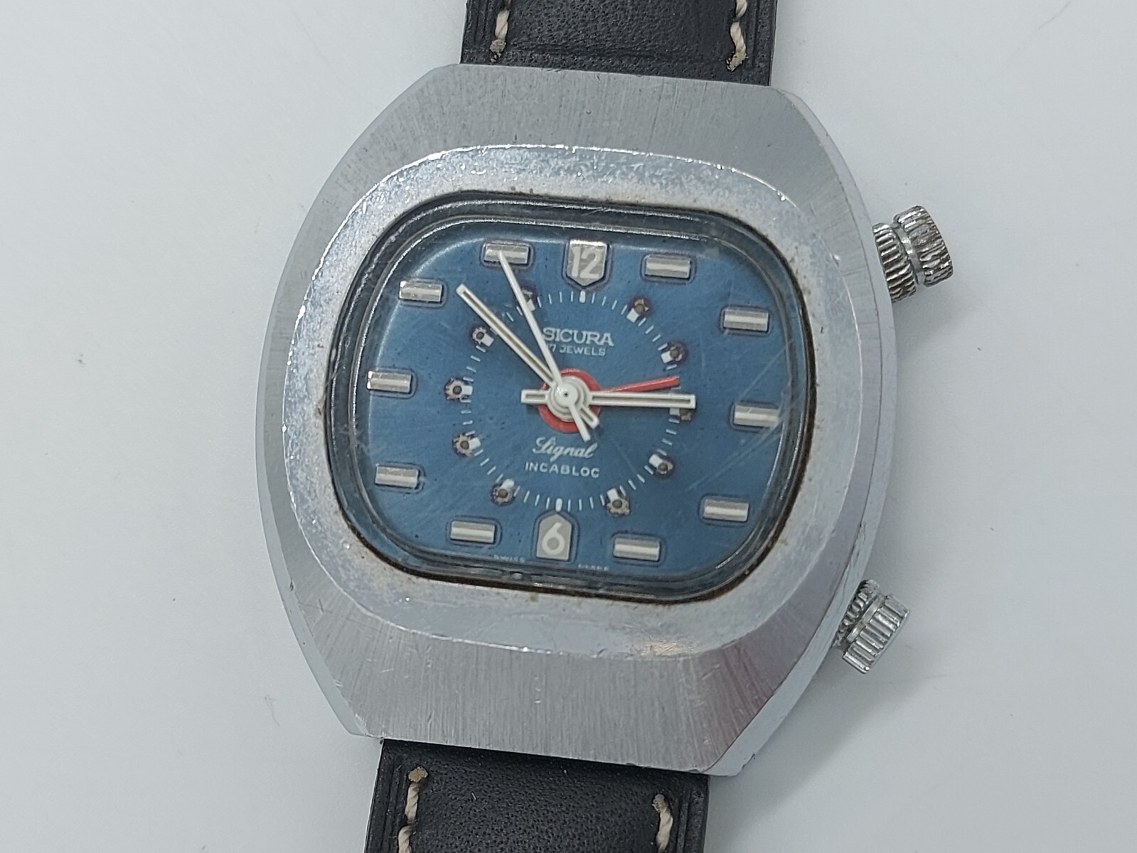 Vintage 1970s Sicura Signal Alarm 17 Jewels Mechanical Watch | eBay
