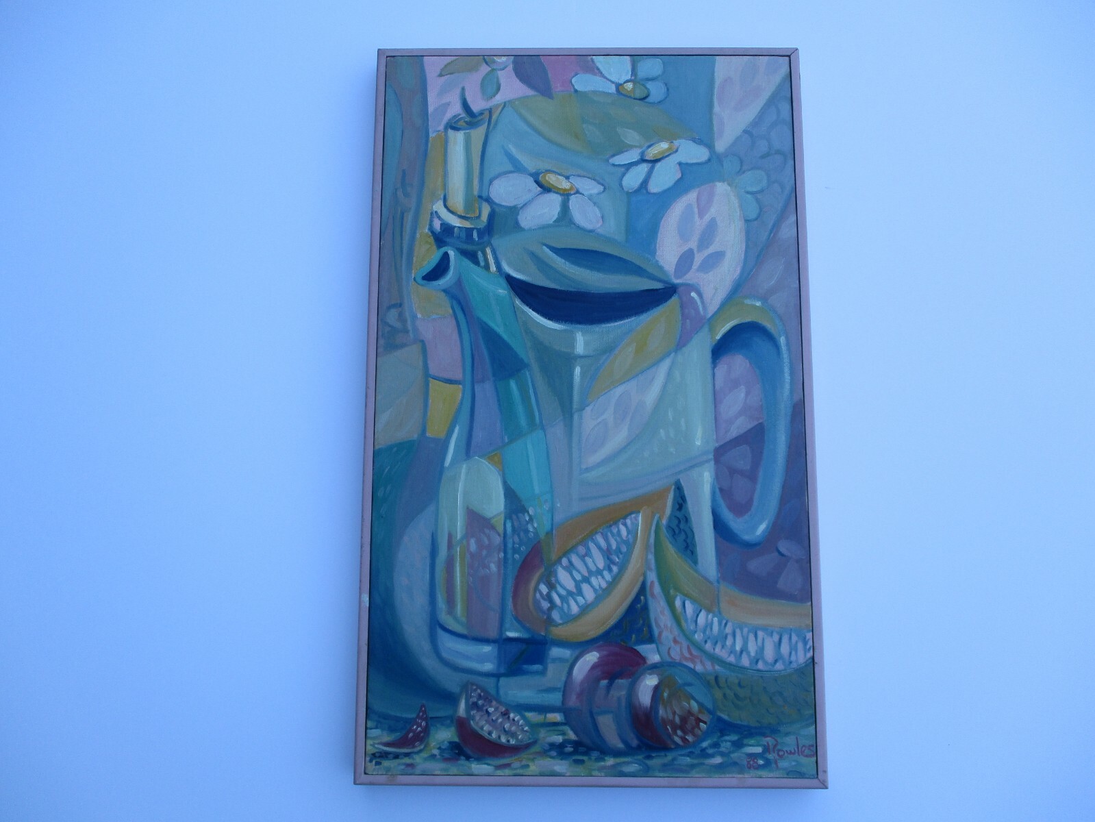 GERALD PAYNE ROWLES PAINTING VINTAGE ABSTRACT CUBIST CUBISM MODERNISM URBAN RARE