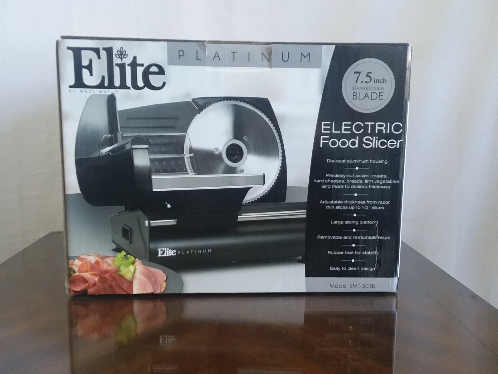 Elite Platinum Ultimate Precision Meat Slicer EMT-503B Stainless Steel NEW