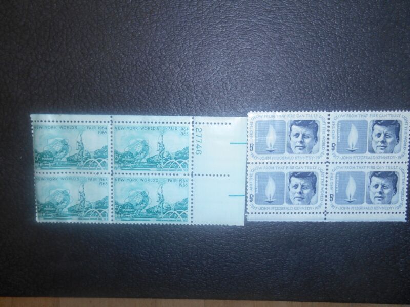 1964 New York Worlds Fair - Vintage Mint Set of Stamps & JFK 1964 SC#1246 Stamps