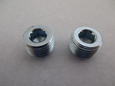 3/8" NPT PIPE FITTING PLUGS "CHROME" INTAKE WATER PUMP SB & BB FORD SBC BBC#4542