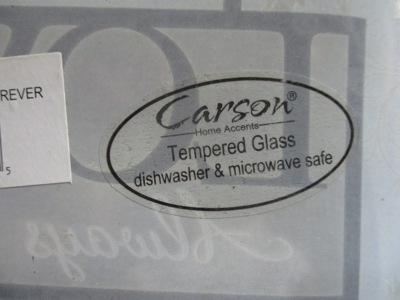 Carson Glass Love Always and Forever tray.  6 x 8 tempered microwave dishwasher