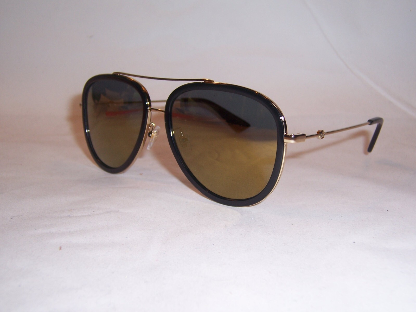 Pre-owned Gucci Sunglasses Gg 0062s 001 Black Gold/gold Mirror Authentic 0062