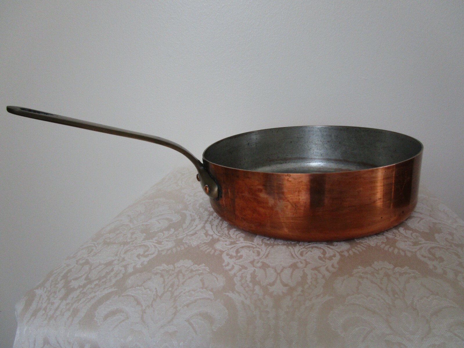 Pot Signed Brass Handle 3 1/4 Qt